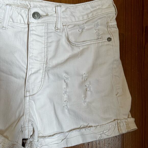 Pilcro cream button fly high rise distressed cuffed shorts SIZE 27 - Picture 5 of 6